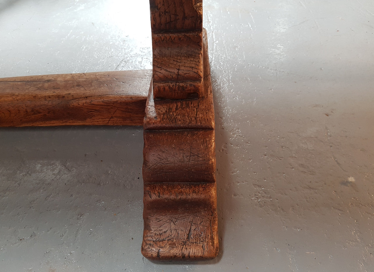 Superb 19th Century French Oak Pedestal Refectory Table Rustic Farmhouse