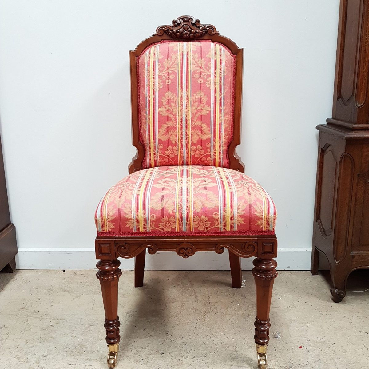 Set of 14 French Walnut Upholstered Chairs