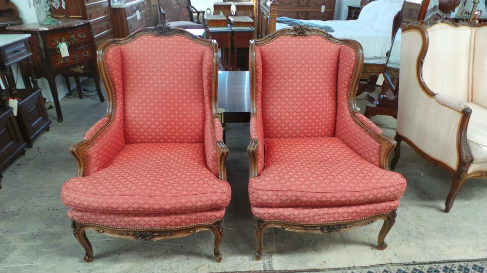 Pair Of French Carved Louis XV Style Fauteuils