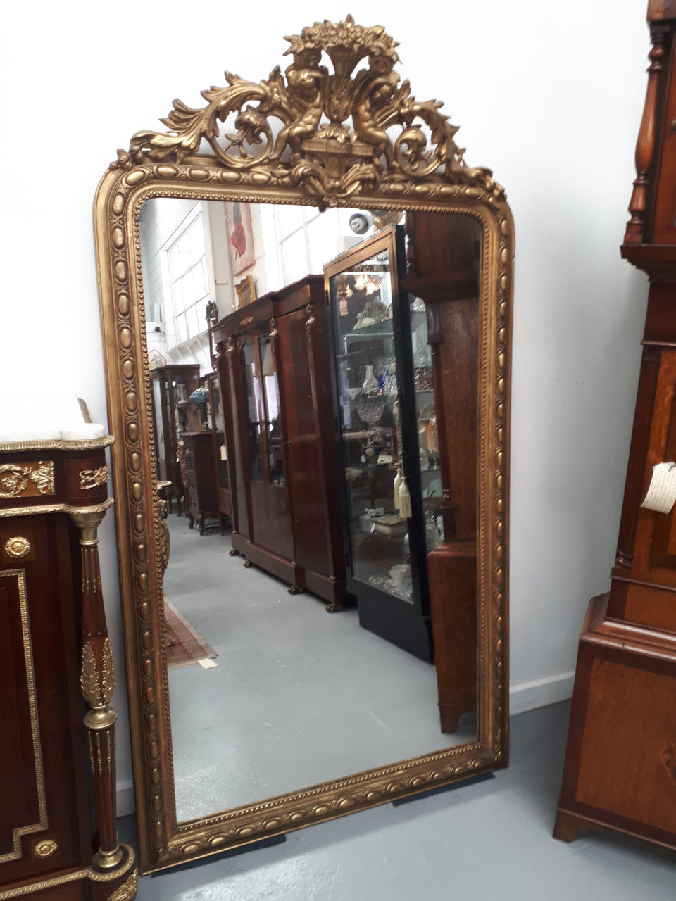 An Early 19th Century Water Gilt Floral Overmantle Mirror