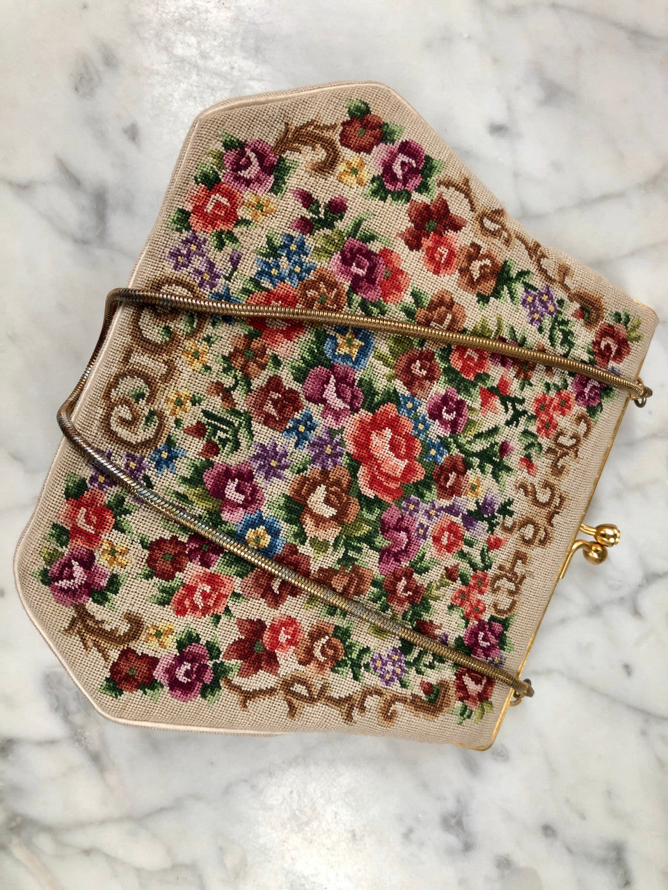 Very Fine Petit Point Small Handbag