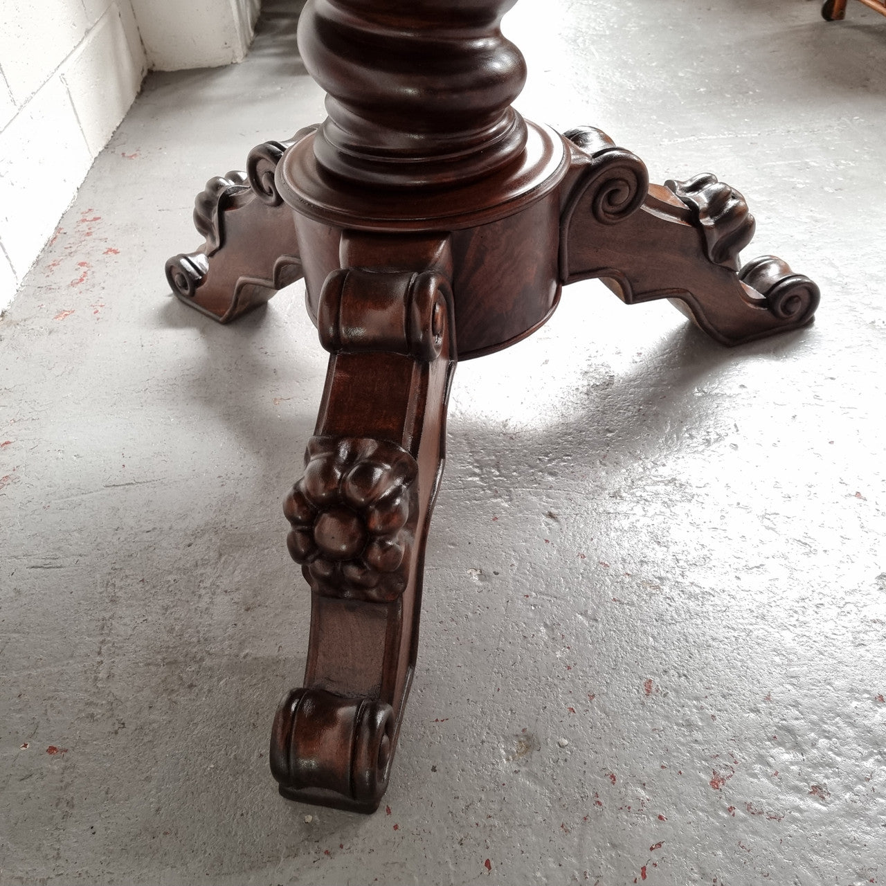 French 19th Century Napoleon III Walnut and marble top centre table. It has been sourced from France and is in good original detailed condition.