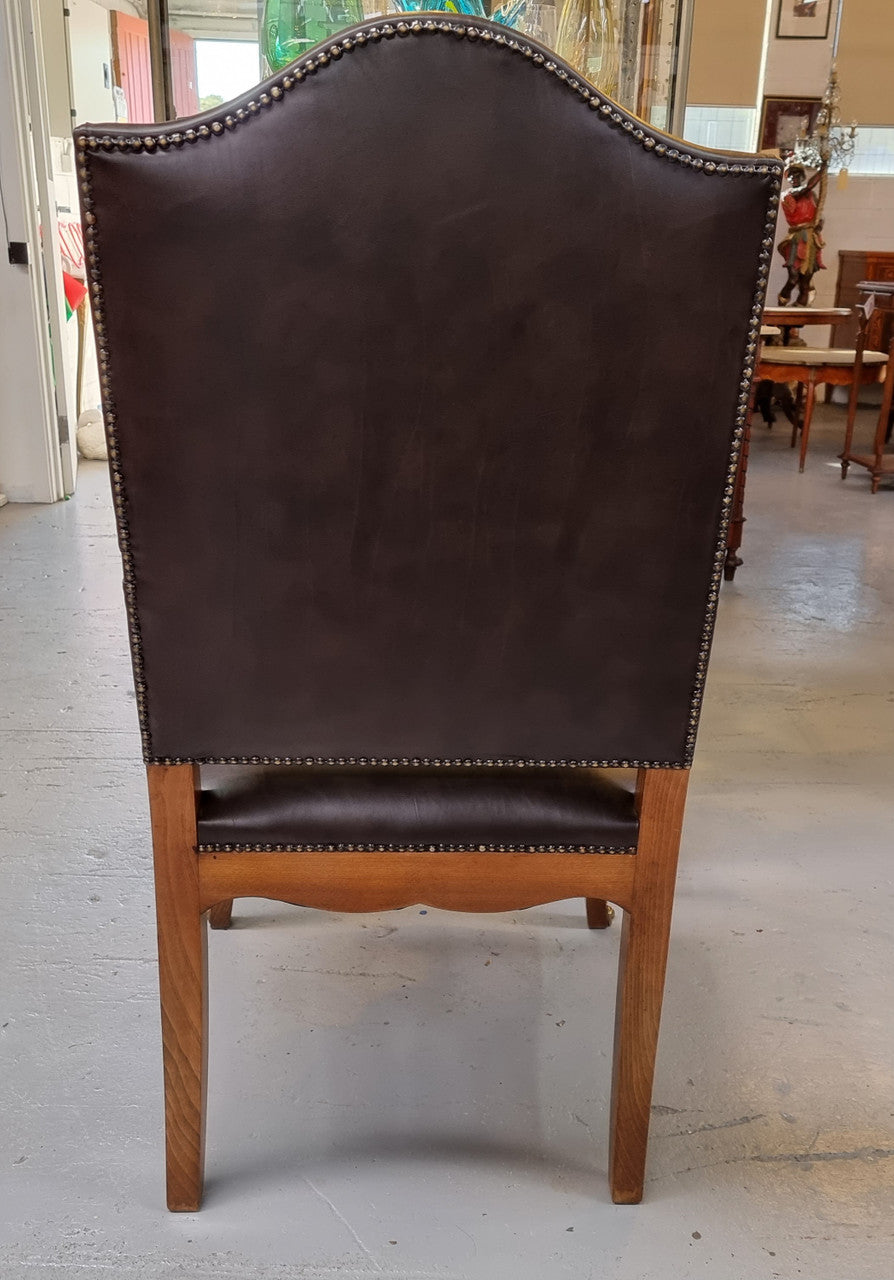 Grand French Oak Louis XV Style Newly Upholstered Desk Chair