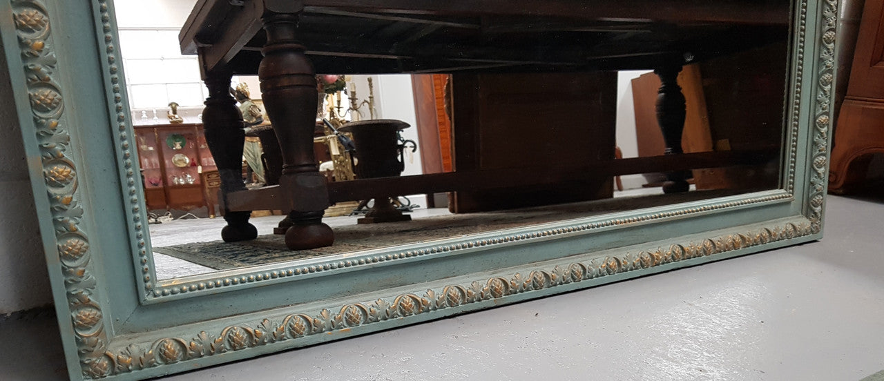 Late 19th Century Antique French Painted & Gilded Trumeau Mirror