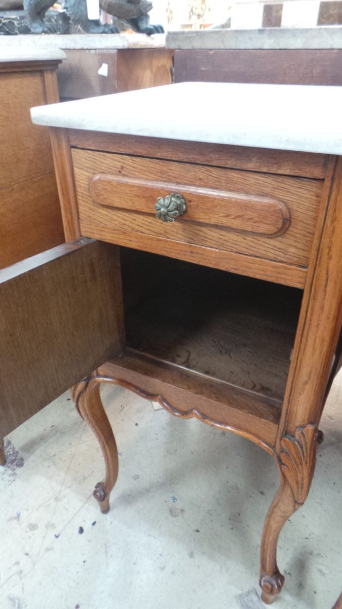 Pair of French Oak Bedside Cabinets-7