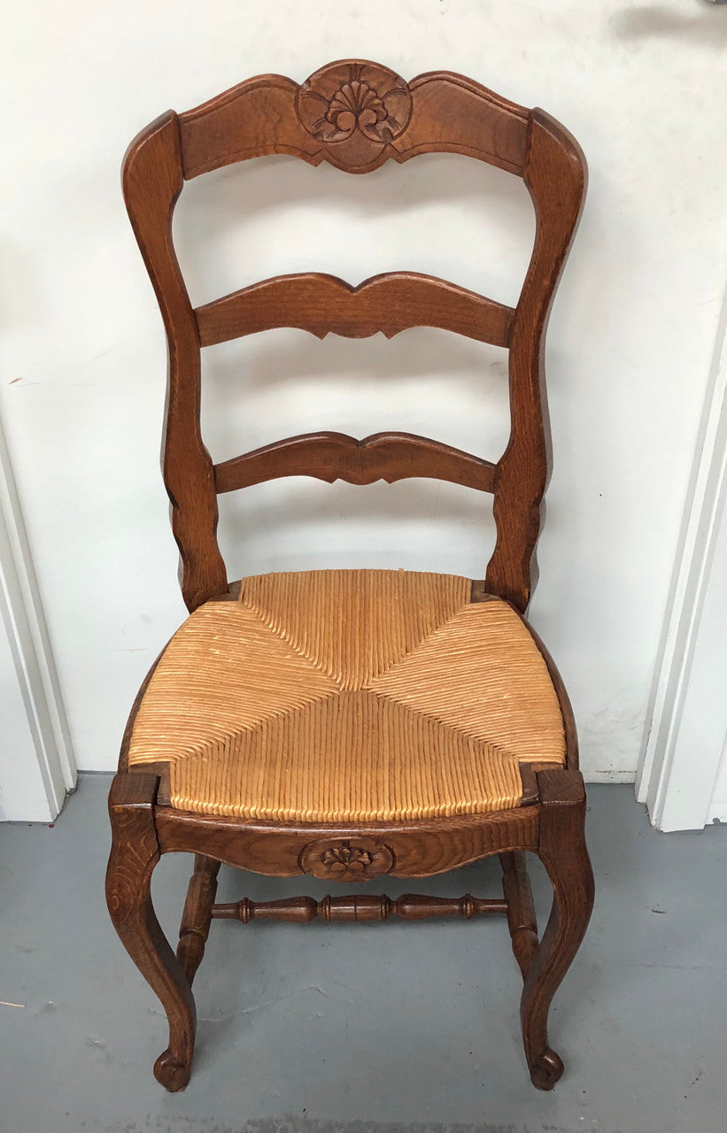 Fabulous Set of 8 French oak Dining Chairs