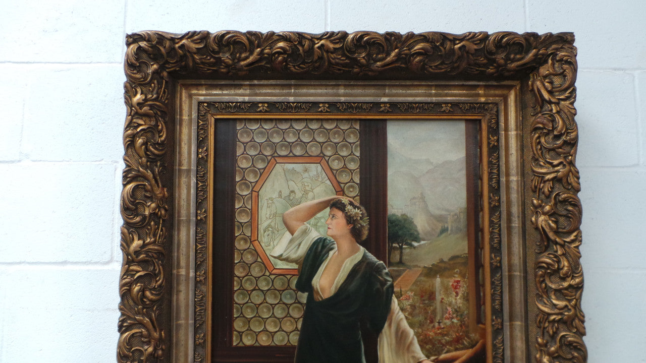 Sensational Antique Oil Painting On Canvas
