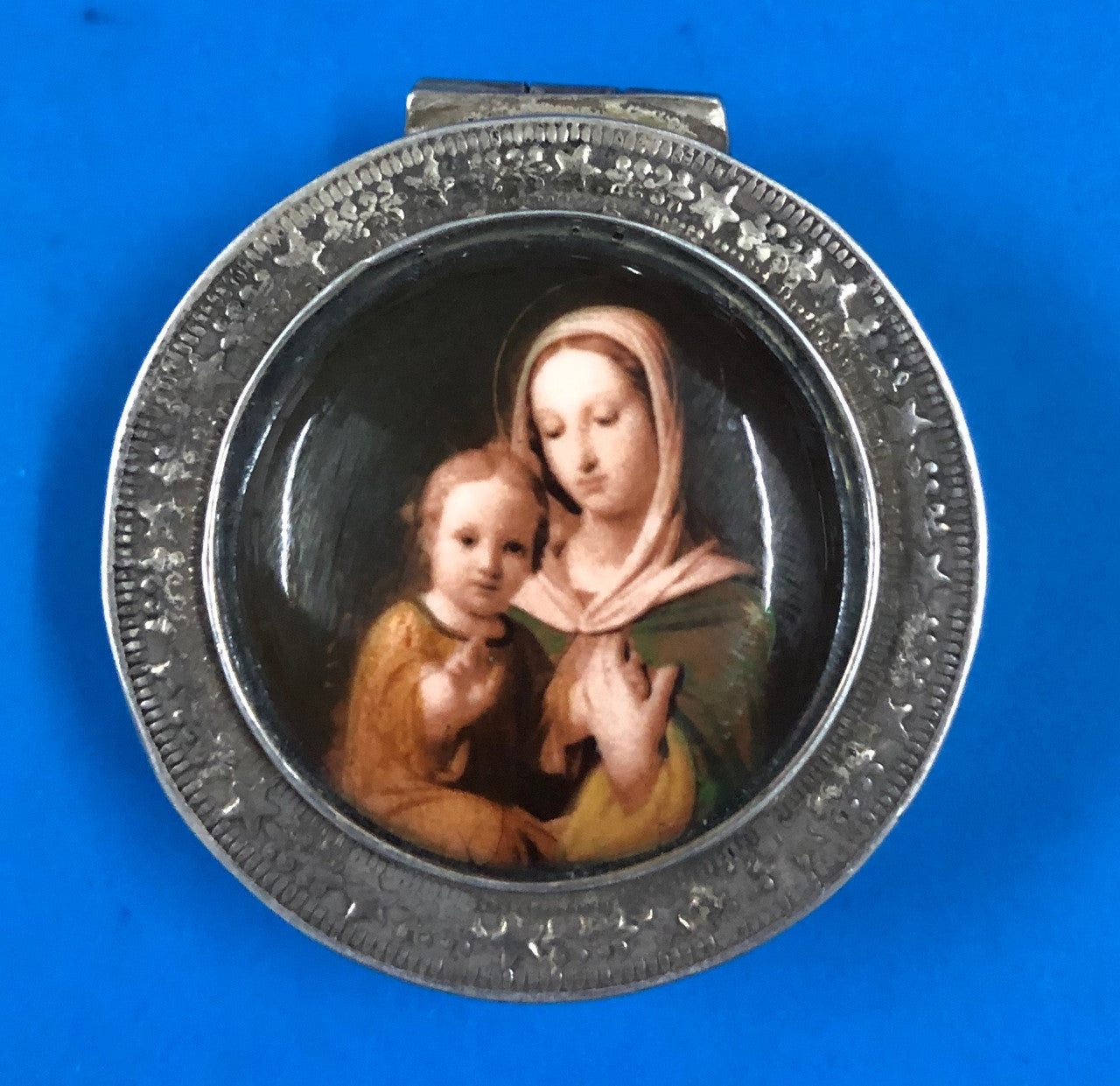 Antique Handpainted Rosary Box