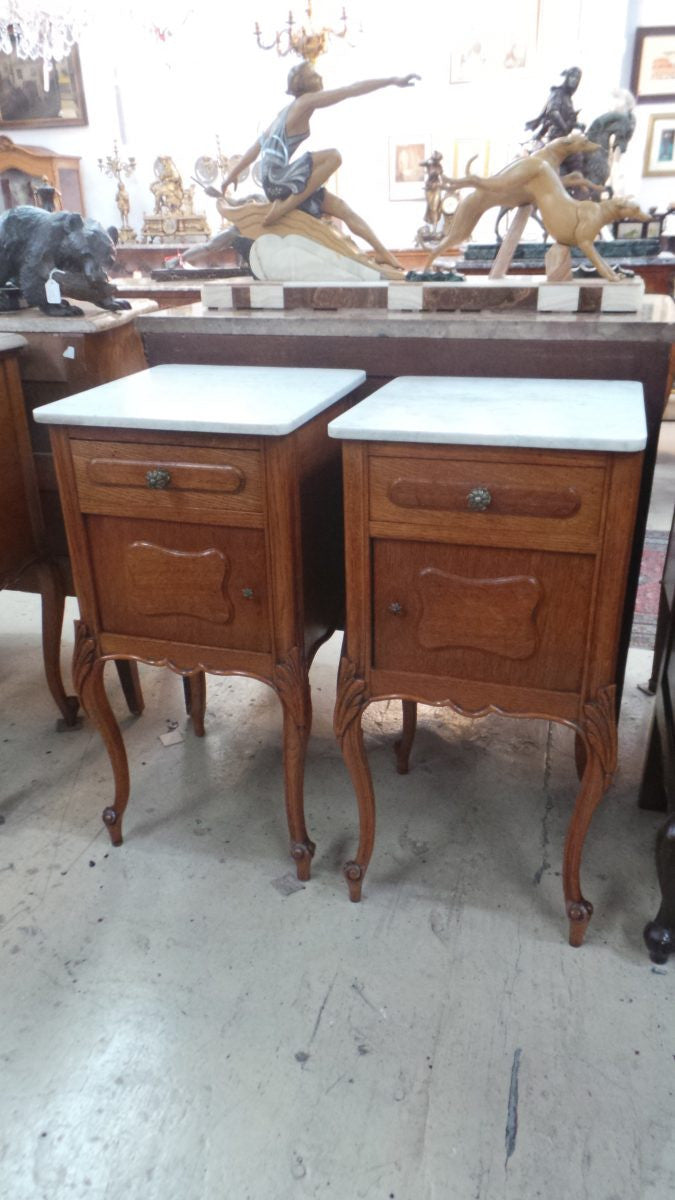 Pair of French Oak Bedside Cabinets-7