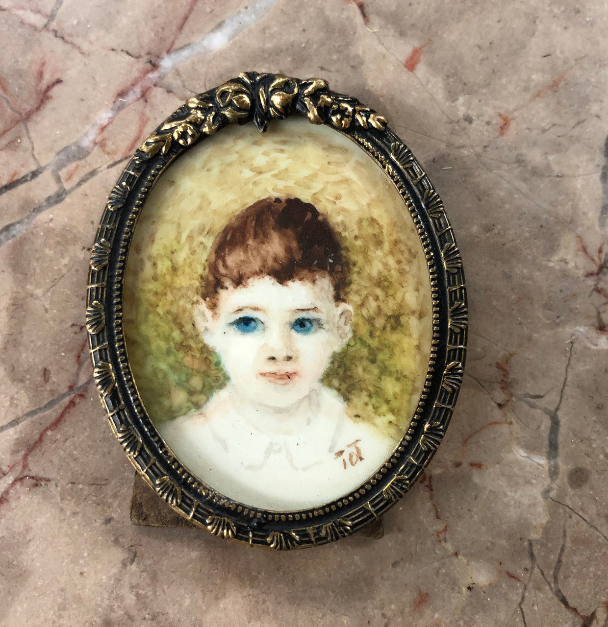 A pair of hand painted & signed miniatures in frames. They both still contain original stickers on back of frames "Danish Design" and are in amazing original condition.
