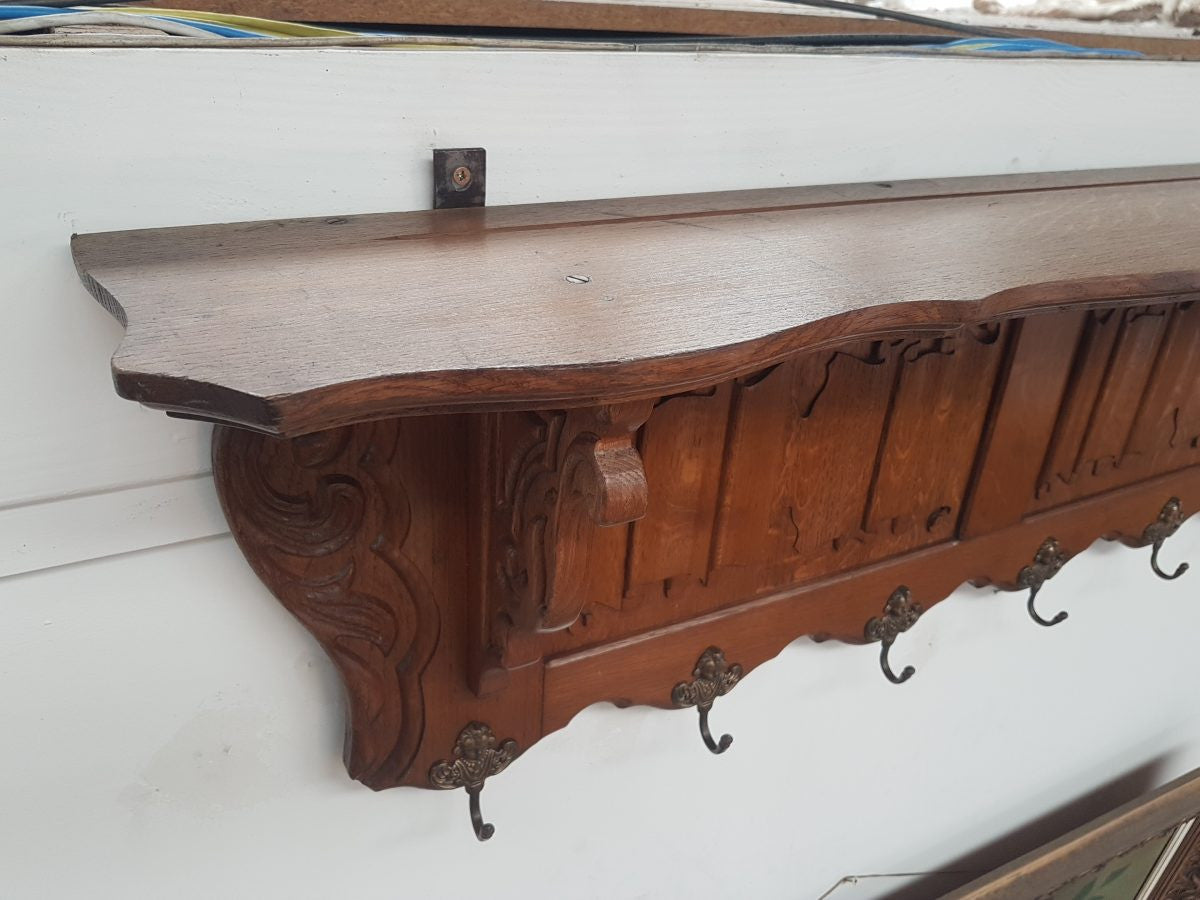 French Oak Coat-Hat Rack-2