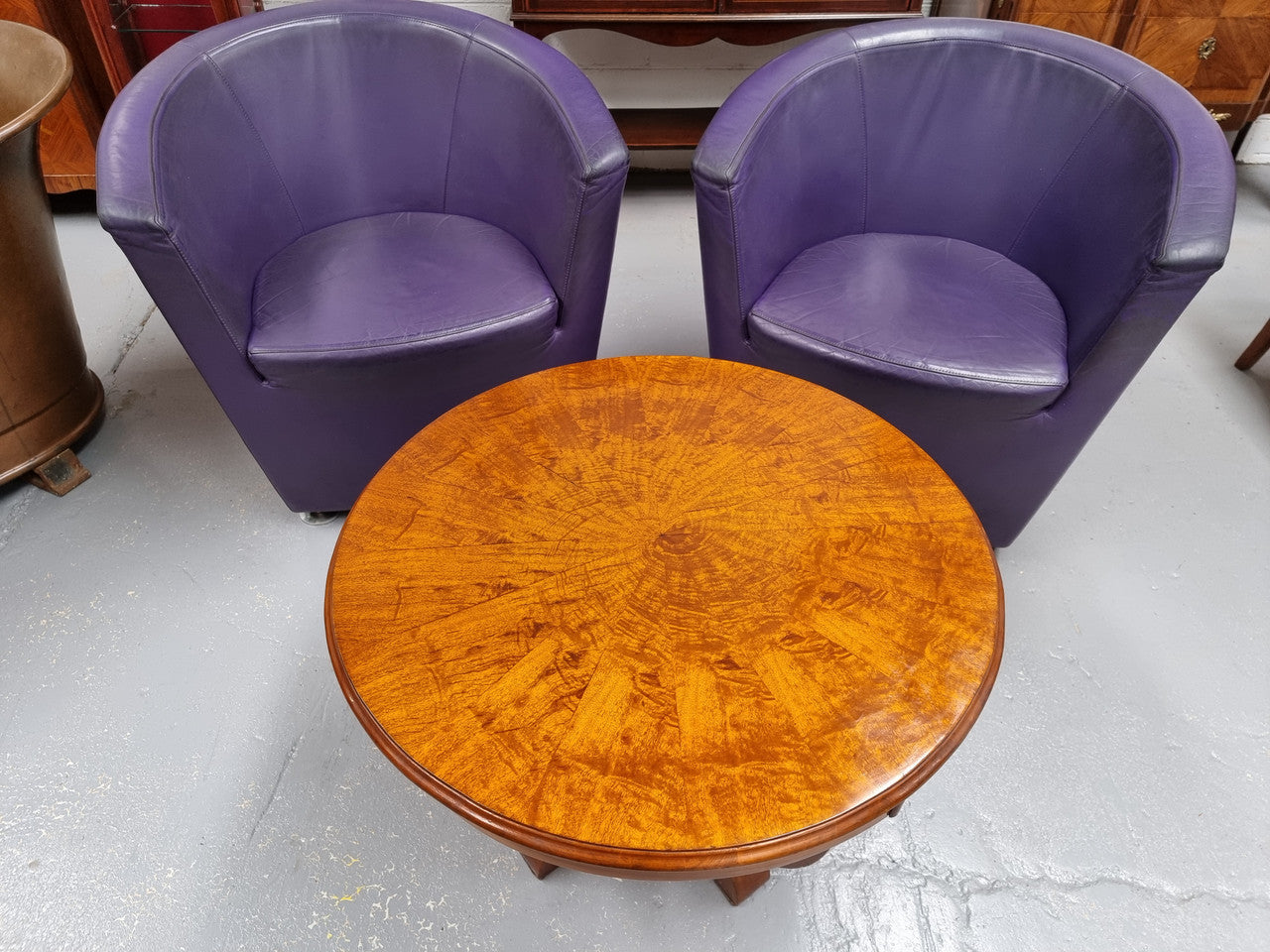 Art Deco figured Walnut round occasional table. It is in good original detailed condition and has been sourced locally.