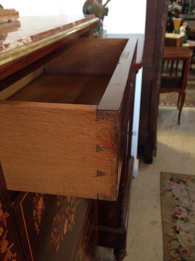French Floral Marquetry Abattant