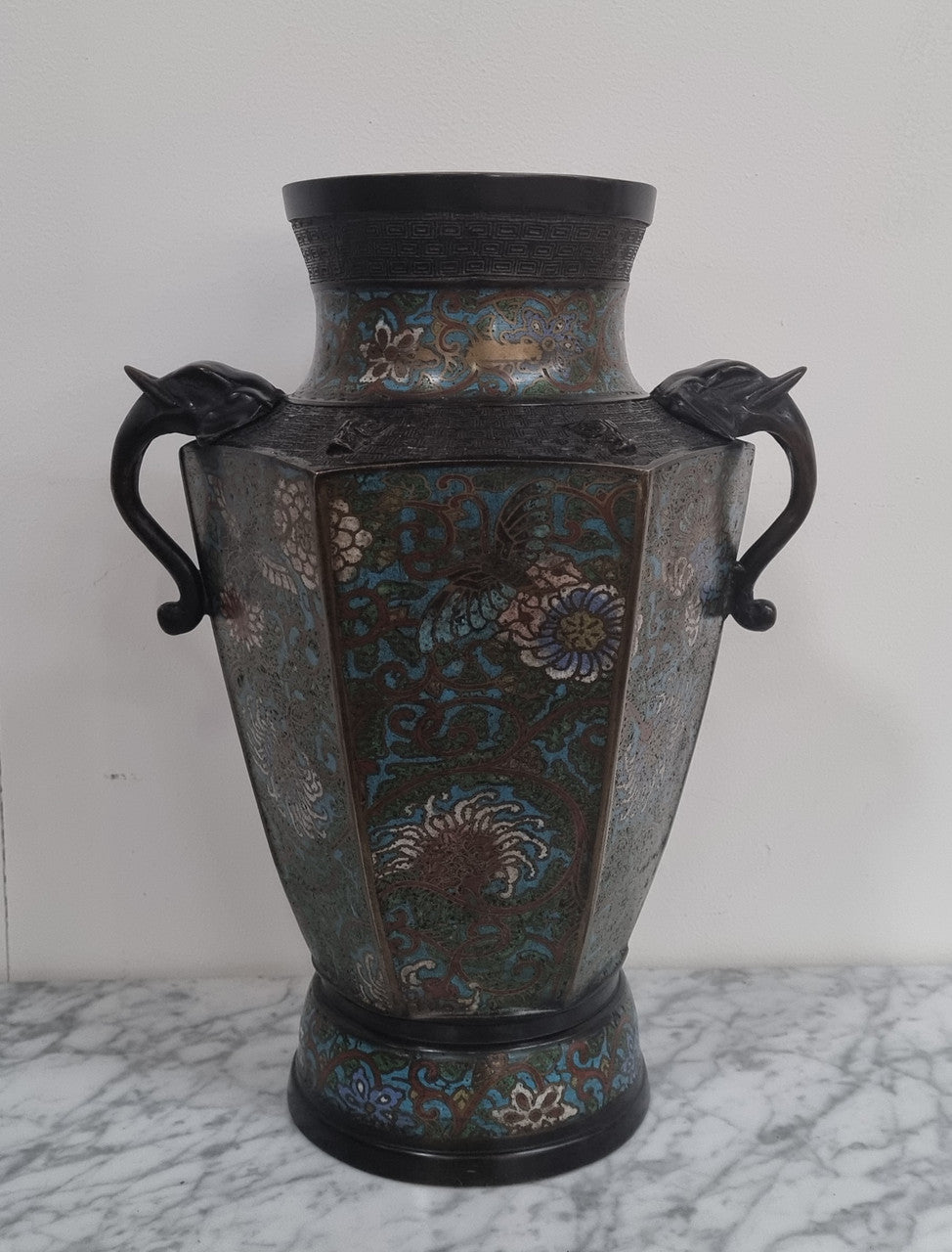 Superb Quality Japanese bronze and cloisonné vase in good original condition.
