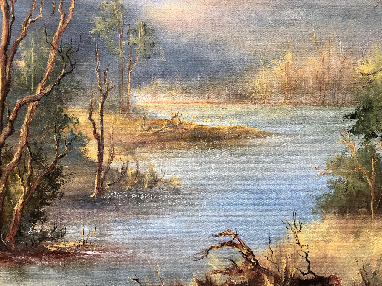 Lovely framed oil on board of "Australian bush scene" in good original condition.
