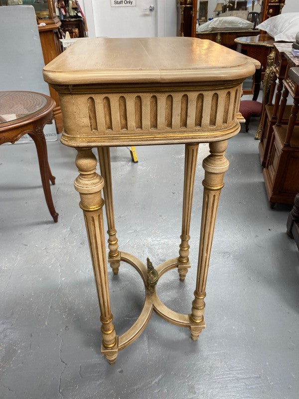 Antique French Louis XVI style painted tall side table/pedestal. Circa 1900 and it is in very good original condition.