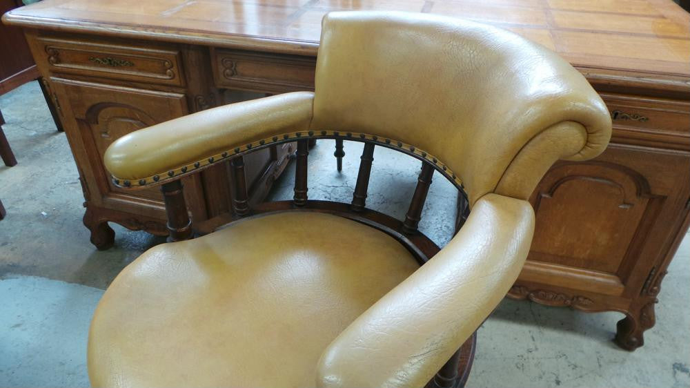 Large Antique Mahogany Desk Arm Chair