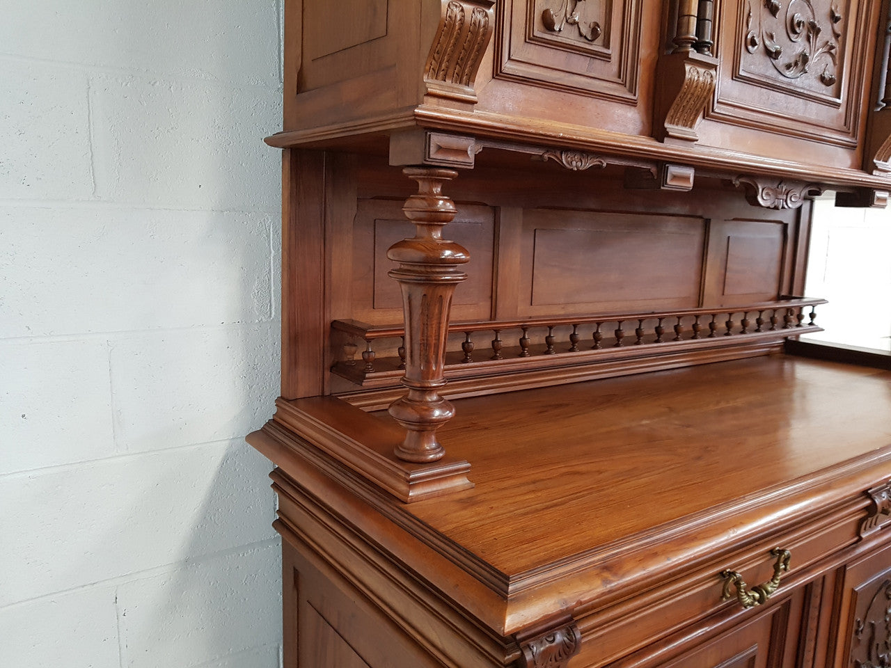 French Walnut Henry II Style Sideboard/Buffet With Superb Carving