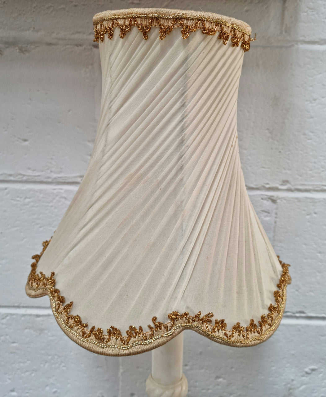 Vintage White Marble Table Lamp Base