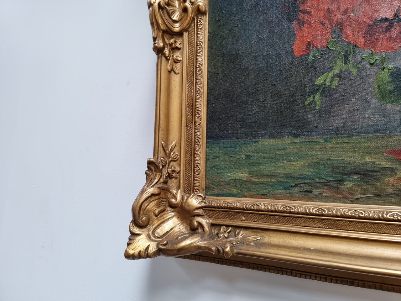 Beautiful Antique Dutch Framed Floral Oil Painting