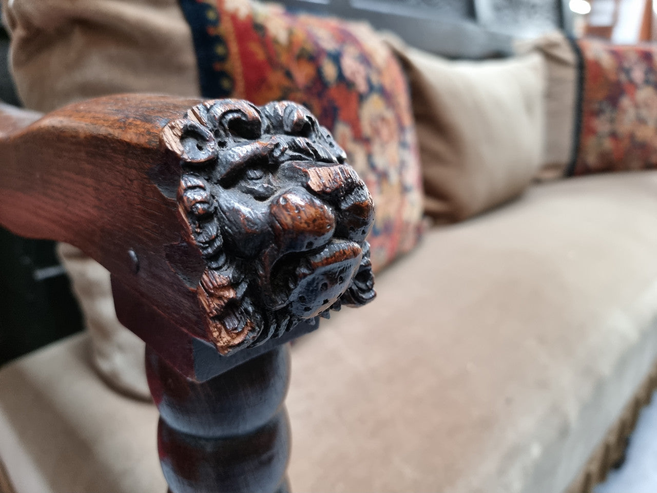 Sensational Antique French Oak Gothic Revival Bench Seat