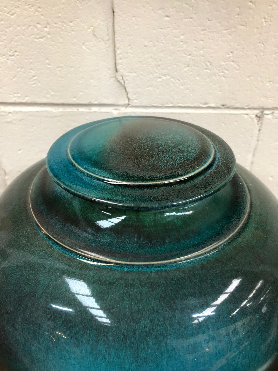 Christopher Sanders Large Blue Lidded Vase
