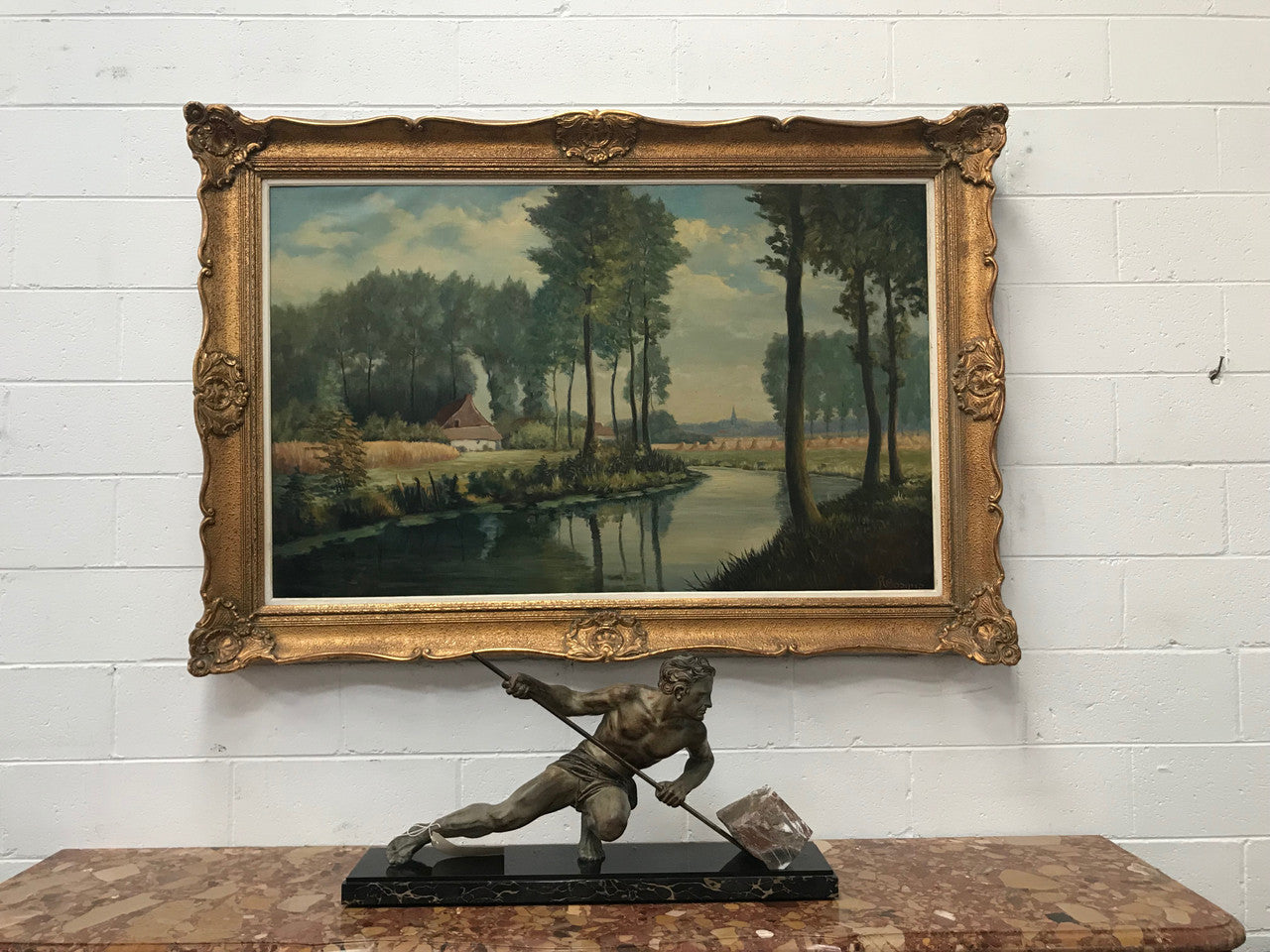 Beautiful Large French Oil Painting