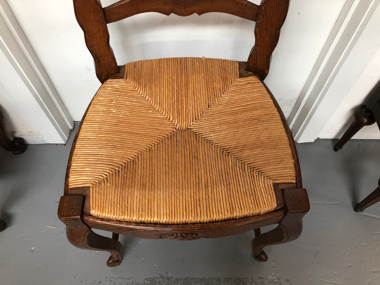 Fabulous Set of 8 French oak Dining Chairs