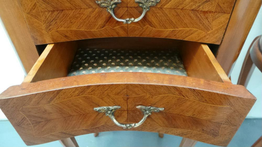 Rare Pair Of Inlaid Bedside Cabinets