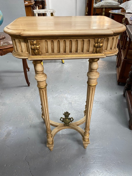 Antique French Louis XVI style painted tall side table/pedestal. Circa 1900 and it is in very good original condition.