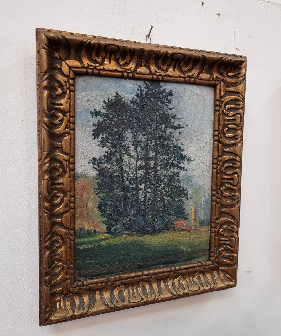 Pair of gilt framed French impressionist oil on board paintings. In good original condition. Circa 1920.