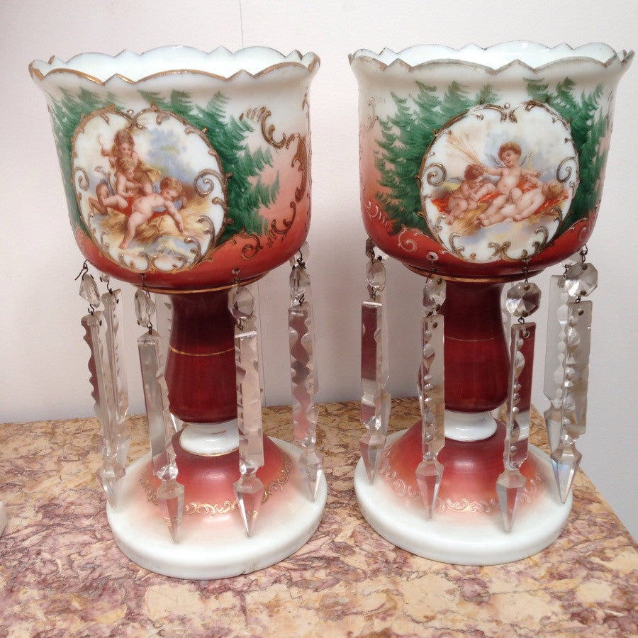 Pair of Victorian Lustres