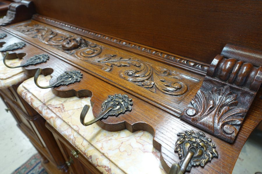French Oak Coat- Hat Rack