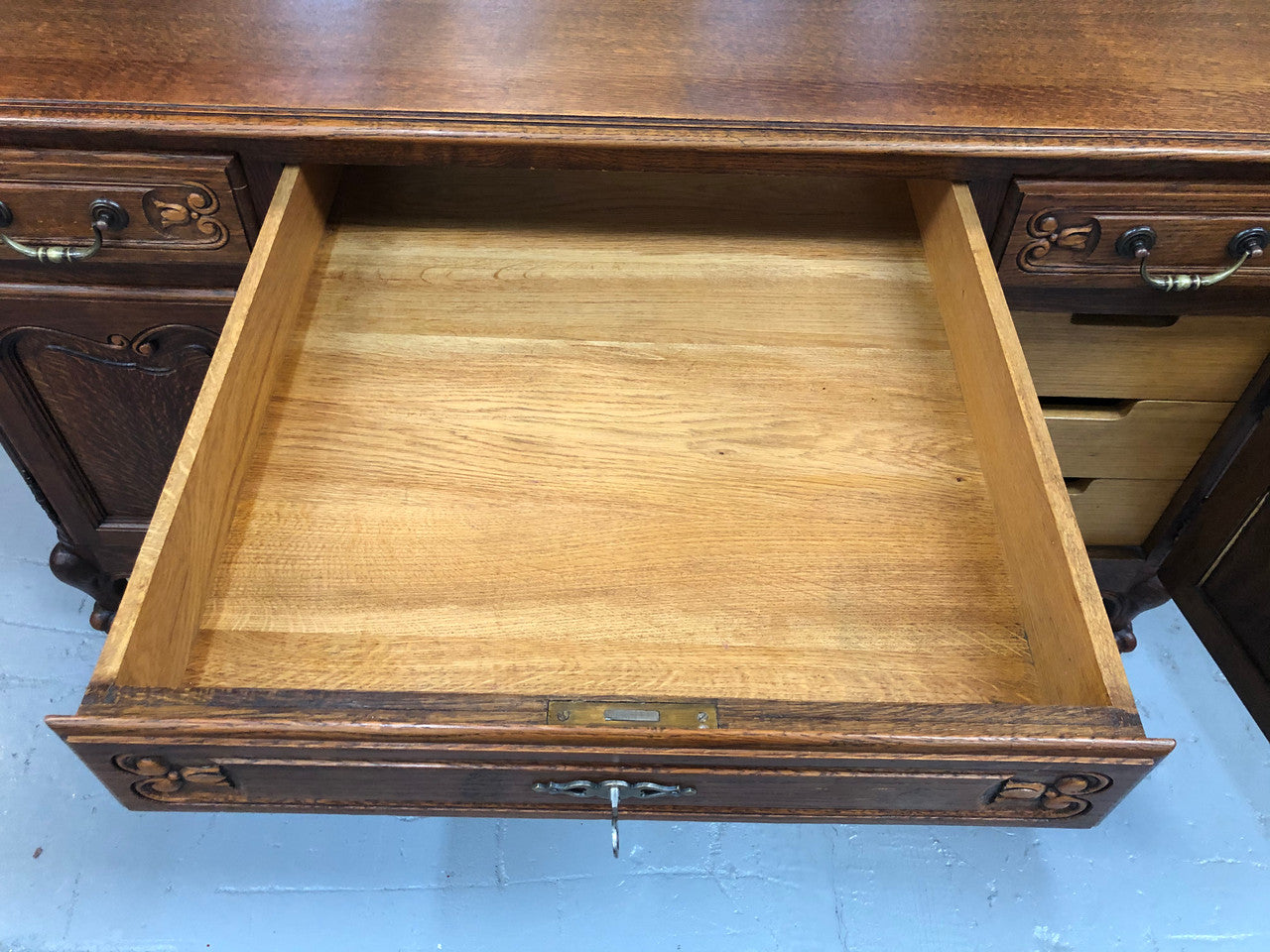French Oak Louis XV Style Partners Desk