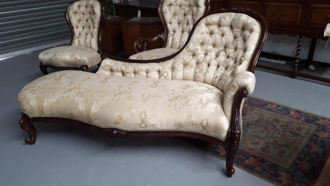 Mid Victorian Walnut Three Piece Lounge Suite