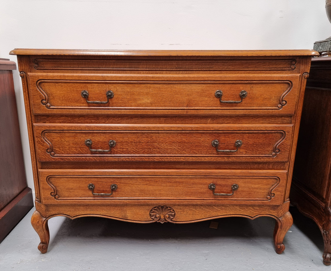 Vintage French Louis XV Style Three Drawer Chest