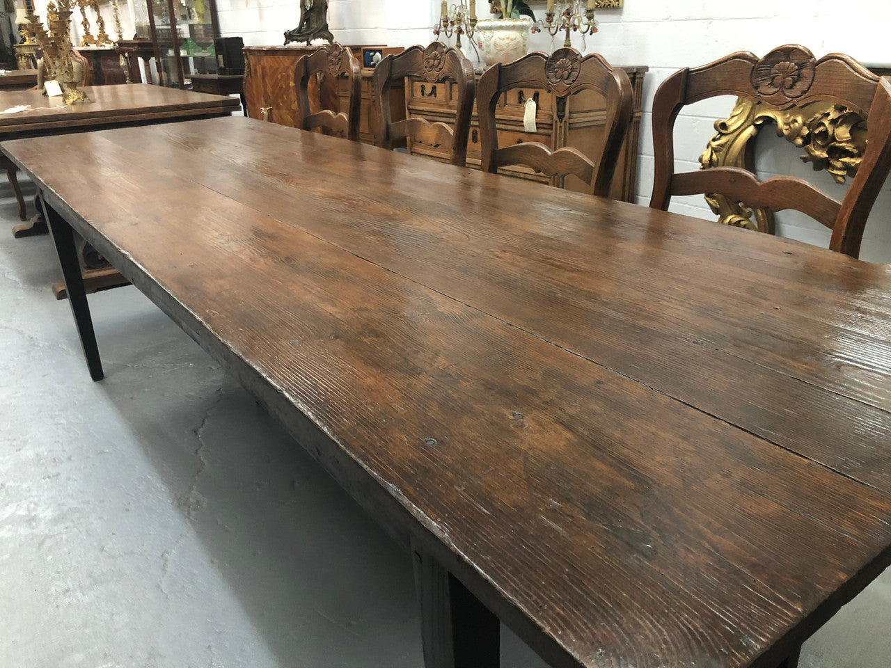 Early 19th Century French Farmhouse table. In detailed original condition.