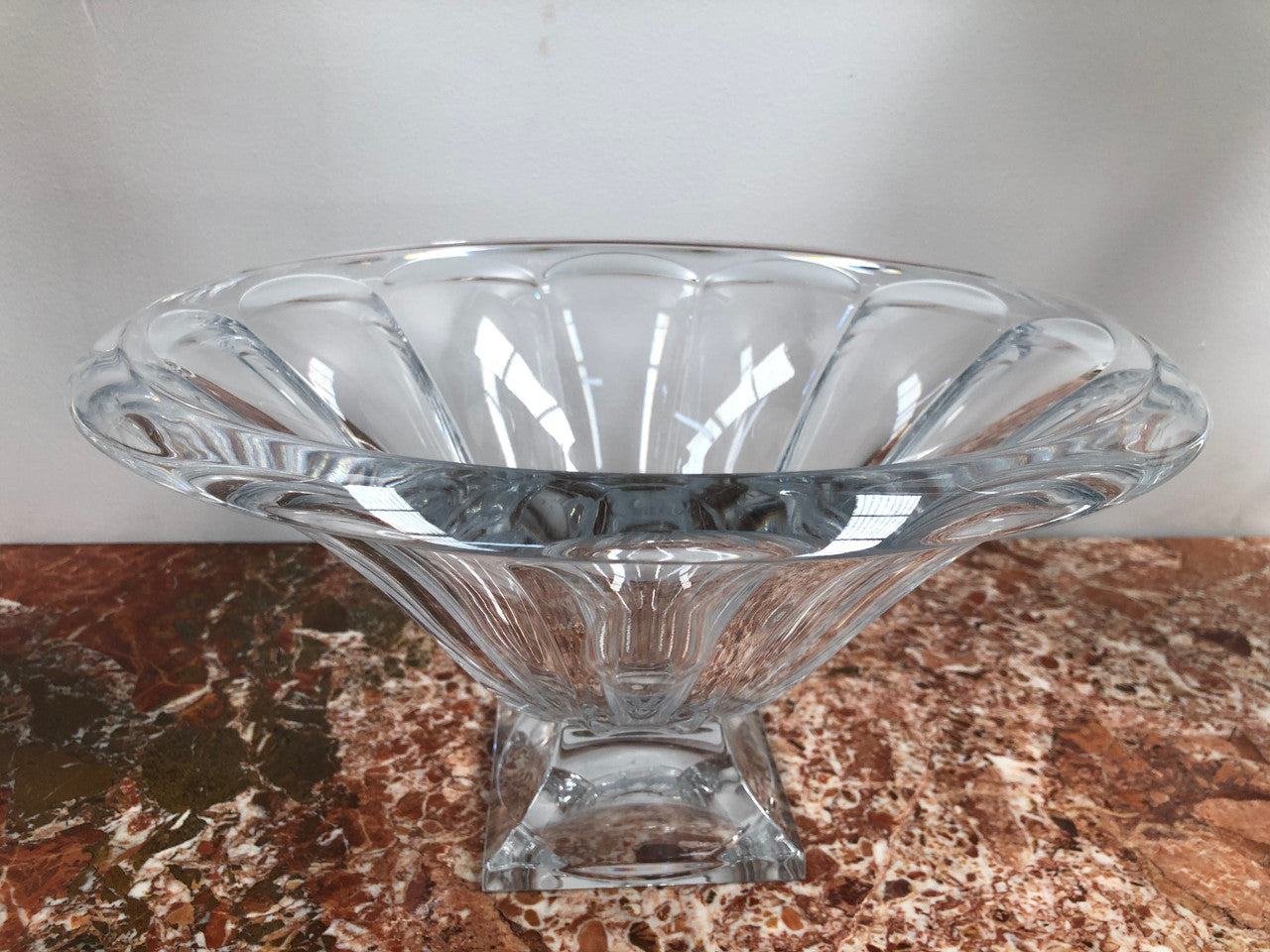 Beautiful large bohemian crystal fruit bowl in good condition.