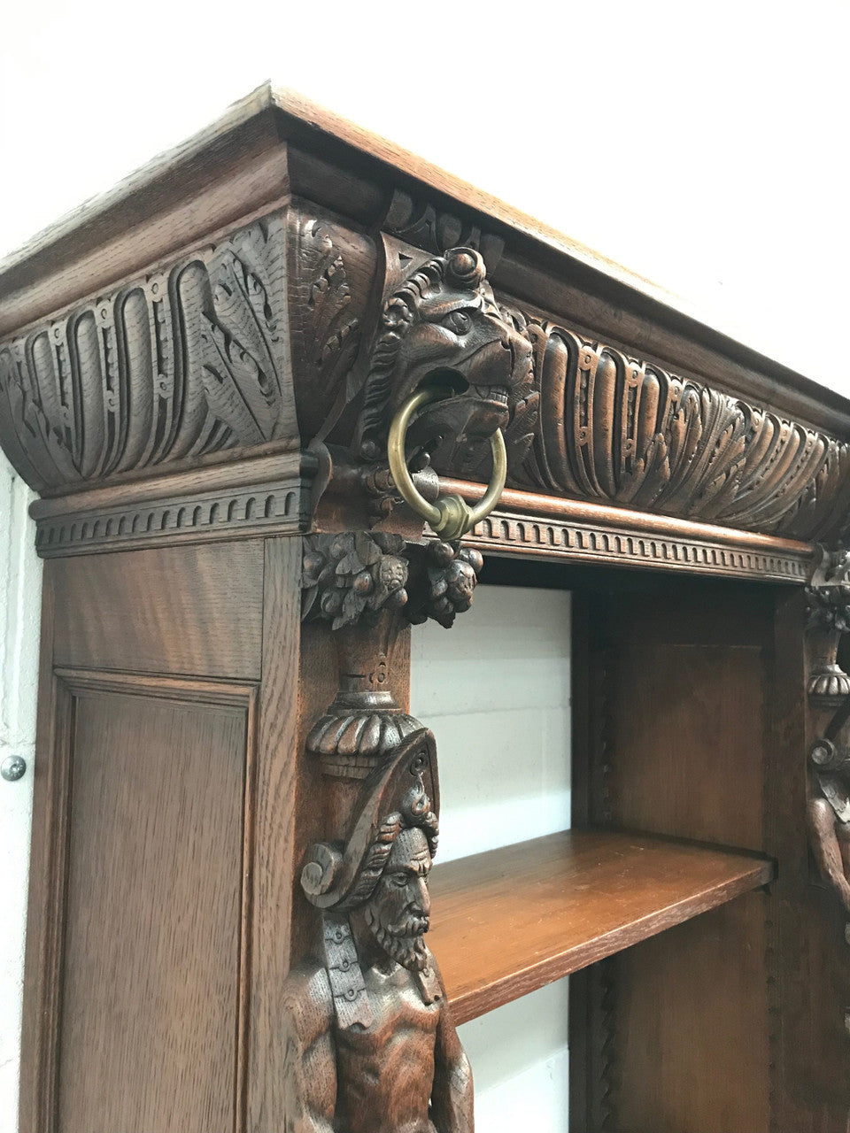 Antique 19th Century French Beautifully Carved Open Bookcase