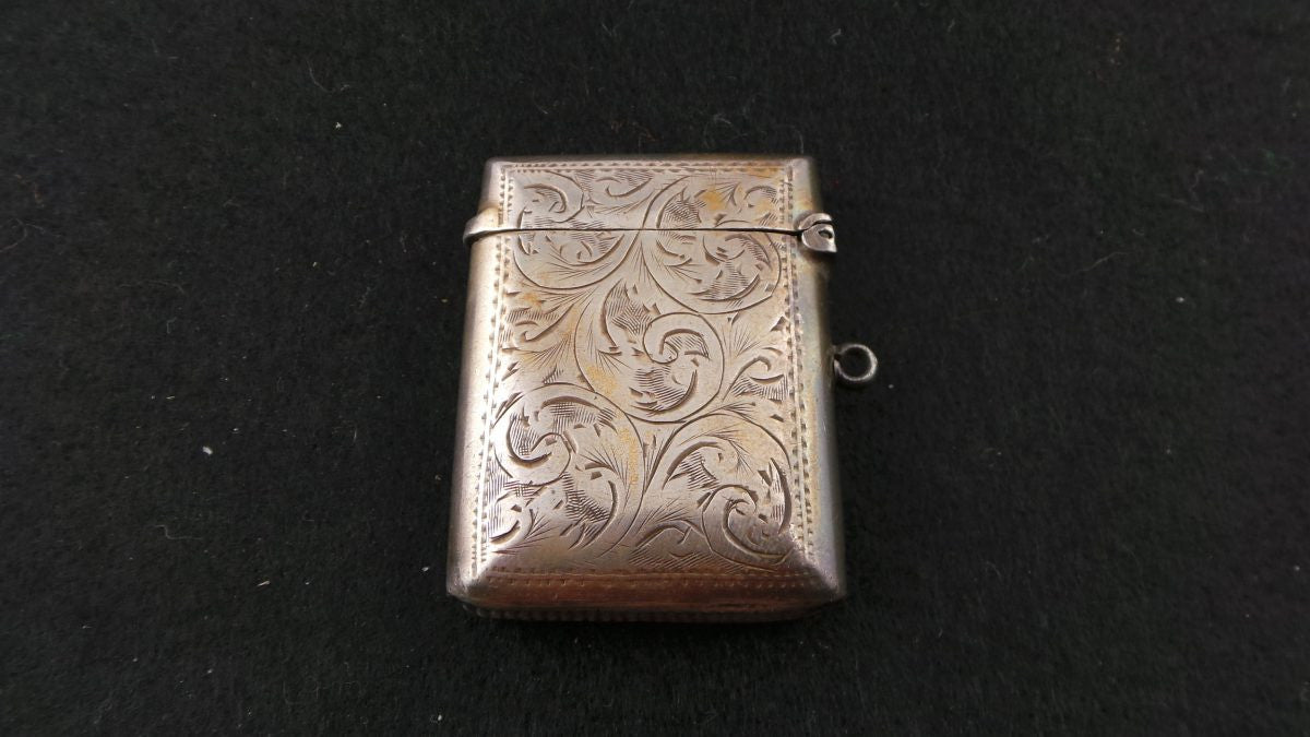 Antique Birmingham Silver Hallmarked Vesta Case