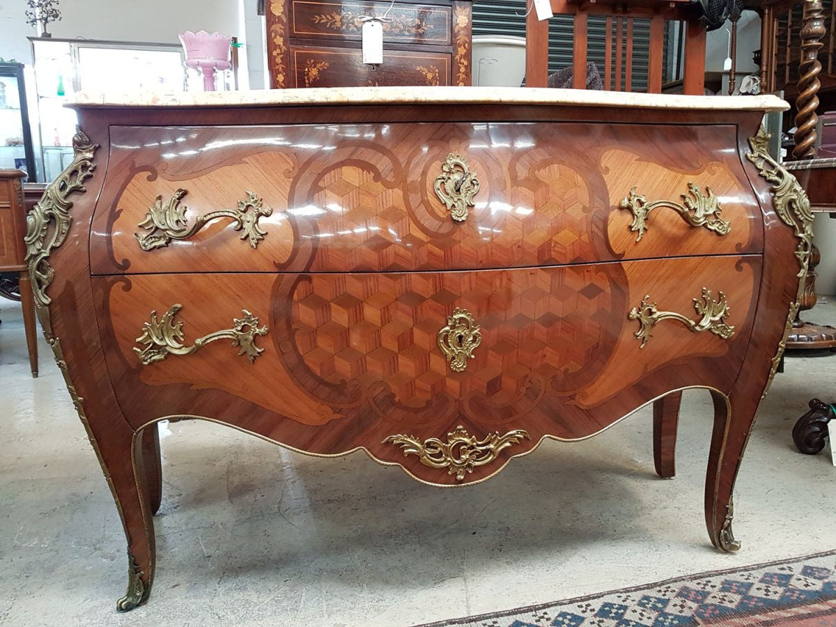 French 19th Century Parquetry Inlaid Commode