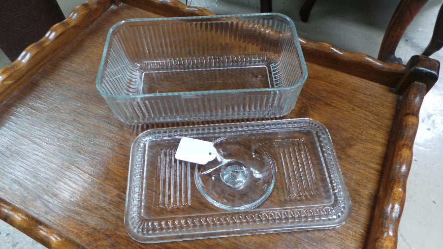 Vintage glass storage container