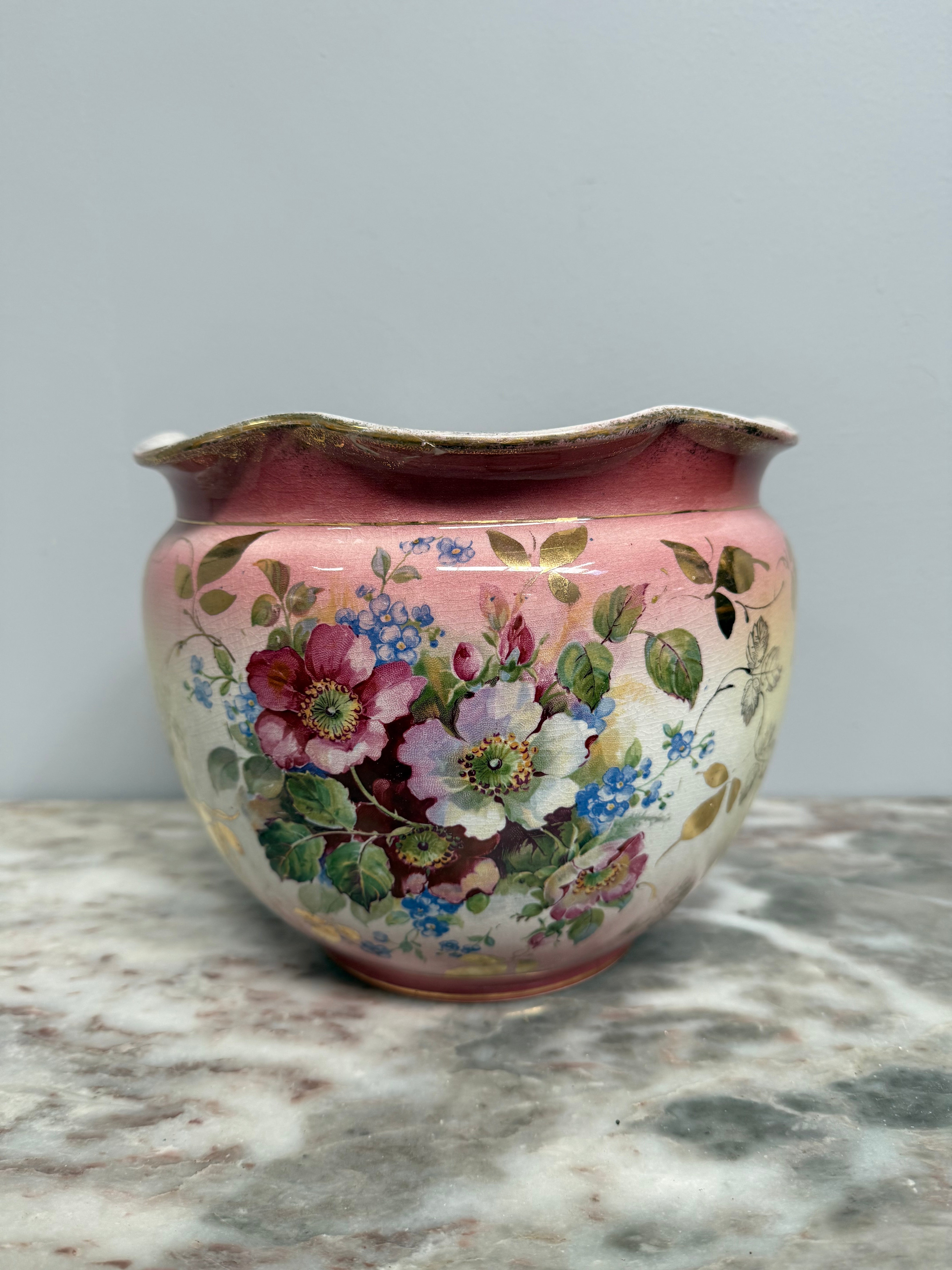 English Floral Jardiniere. " As Is " | Antique & Vintage | Moonee Ponds Antiques | Australia Wide Delivery