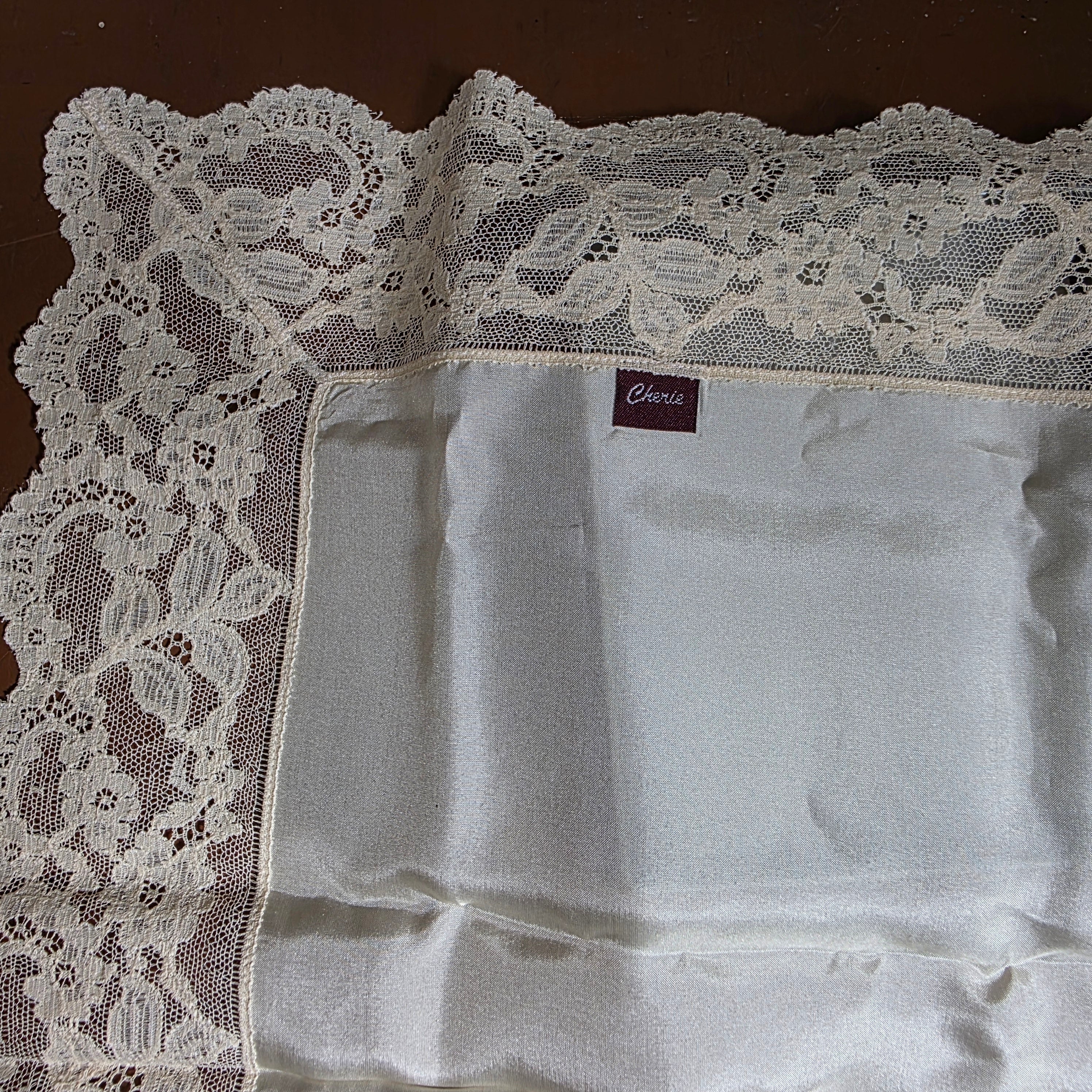 "Cherie" Boxed Silk & Lace Handkerchief