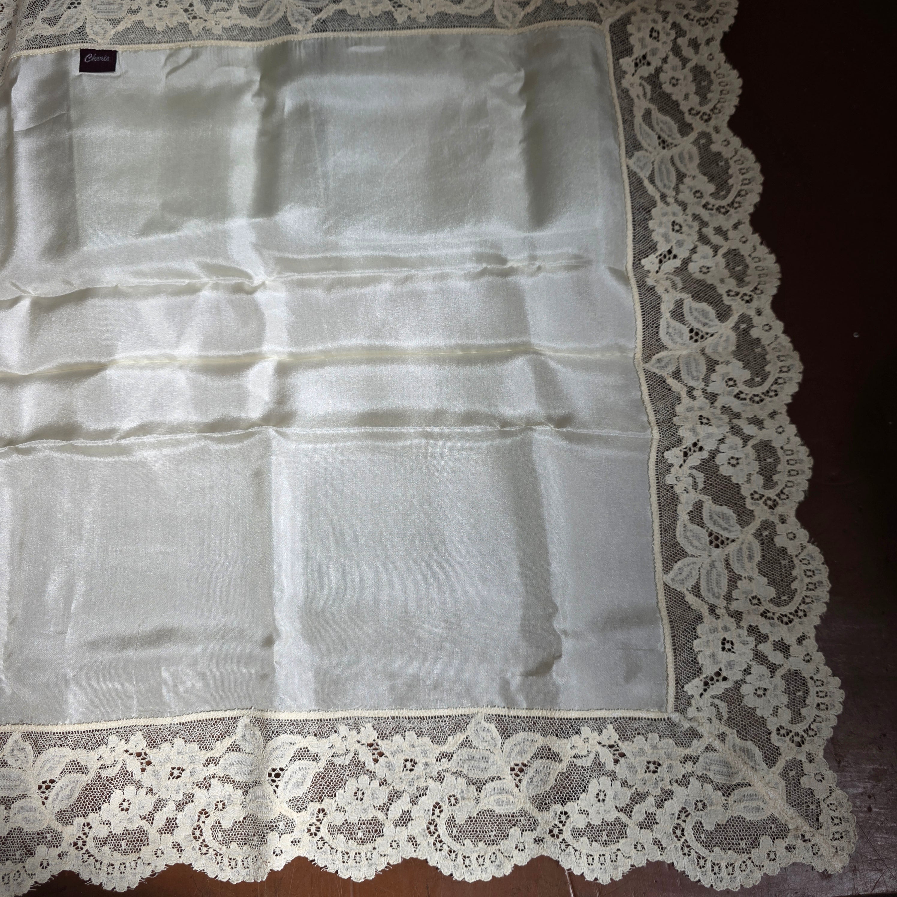 "Cherie" Boxed Silk & Lace Handkerchief