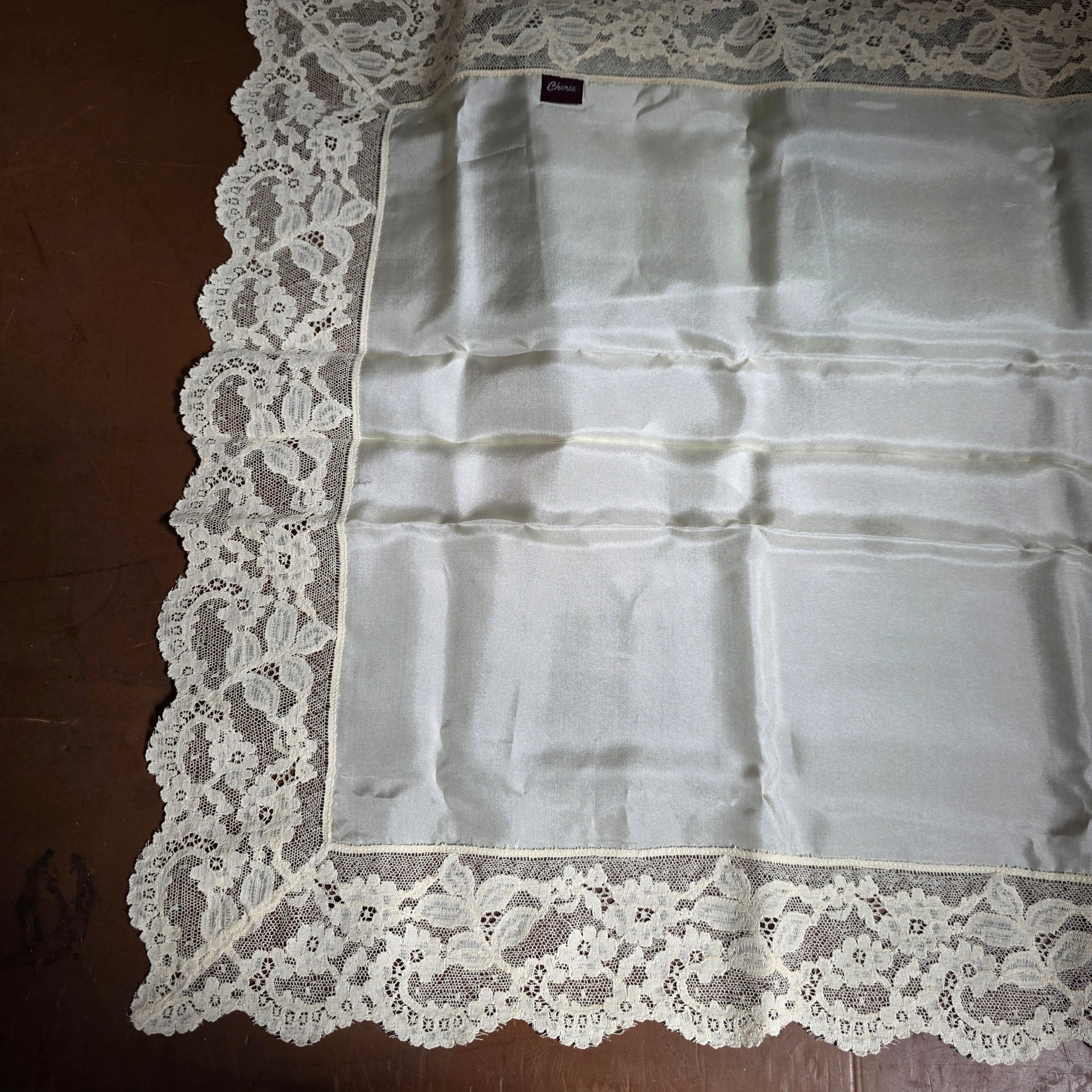 "Cherie" Boxed Silk & Lace Handkerchief