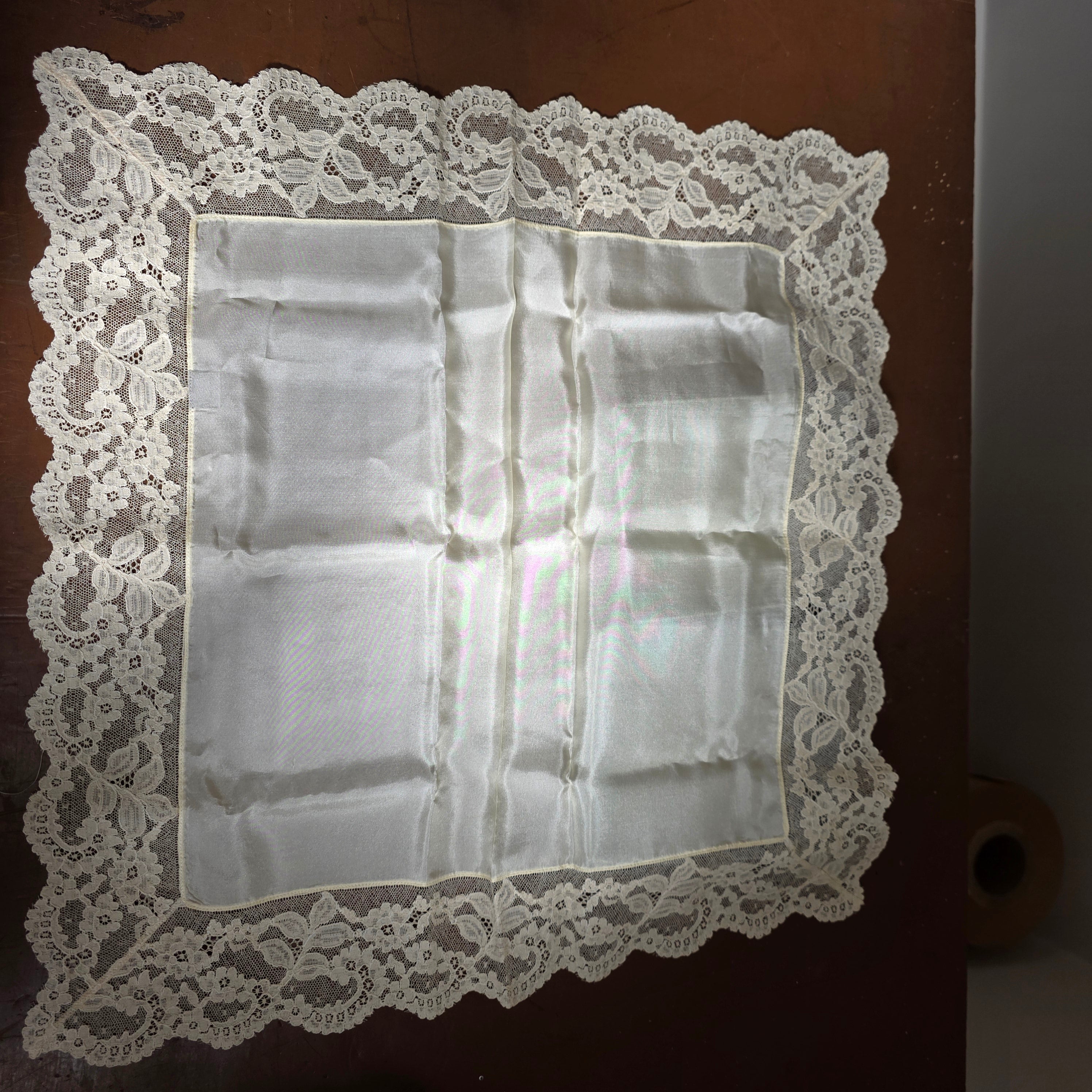 "Cherie" Boxed Silk & Lace Handkerchief