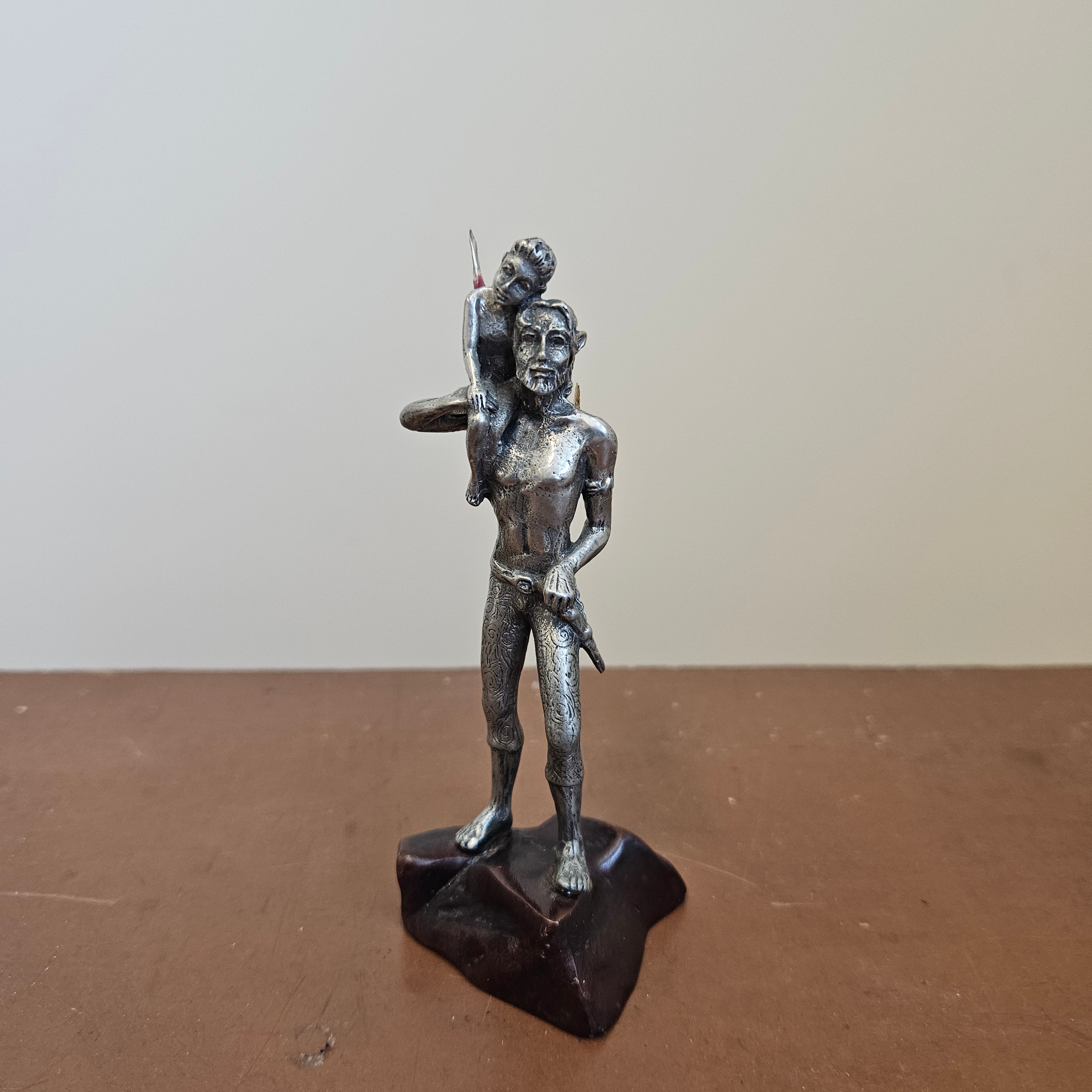 Vintage Cast Pewter 'Father & Son' Elves Figures