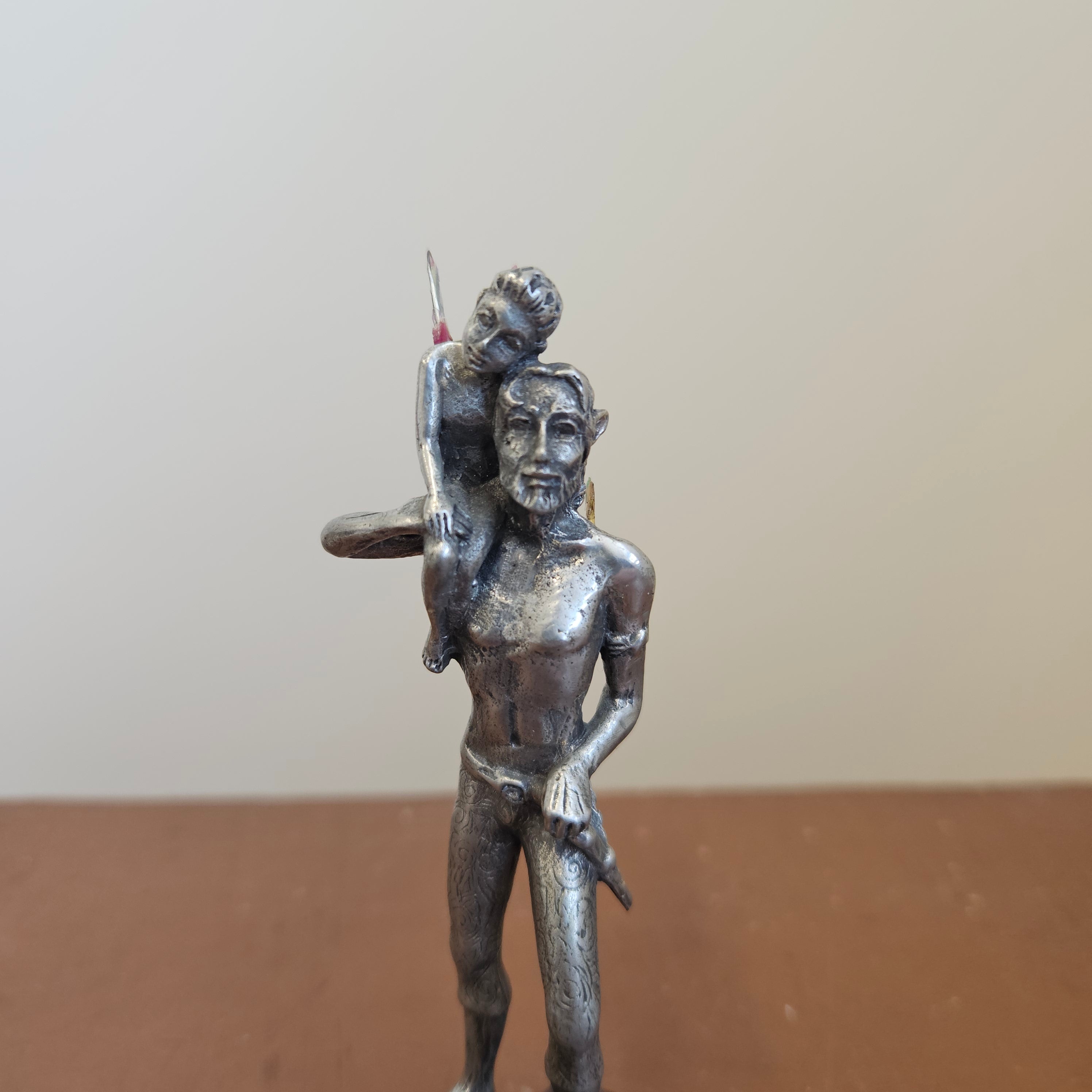 Vintage Cast Pewter 'Father & Son' Elves Figures