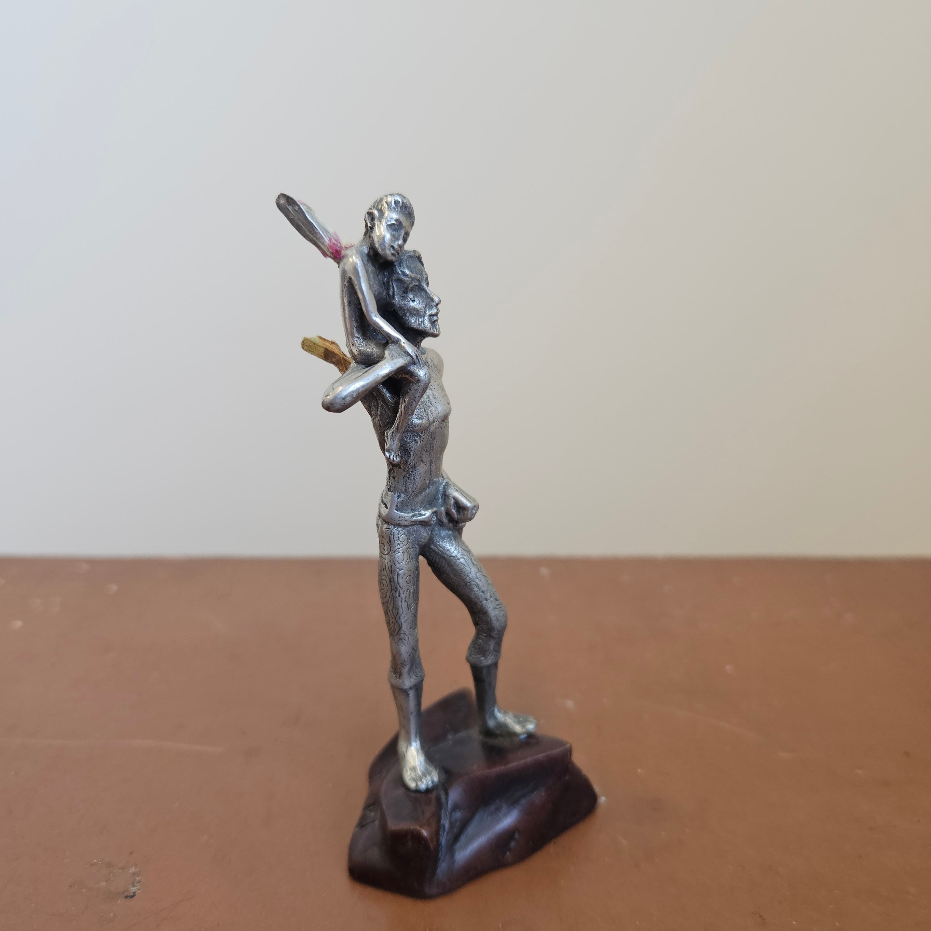 Vintage Cast Pewter 'Father & Son' Elves Figures